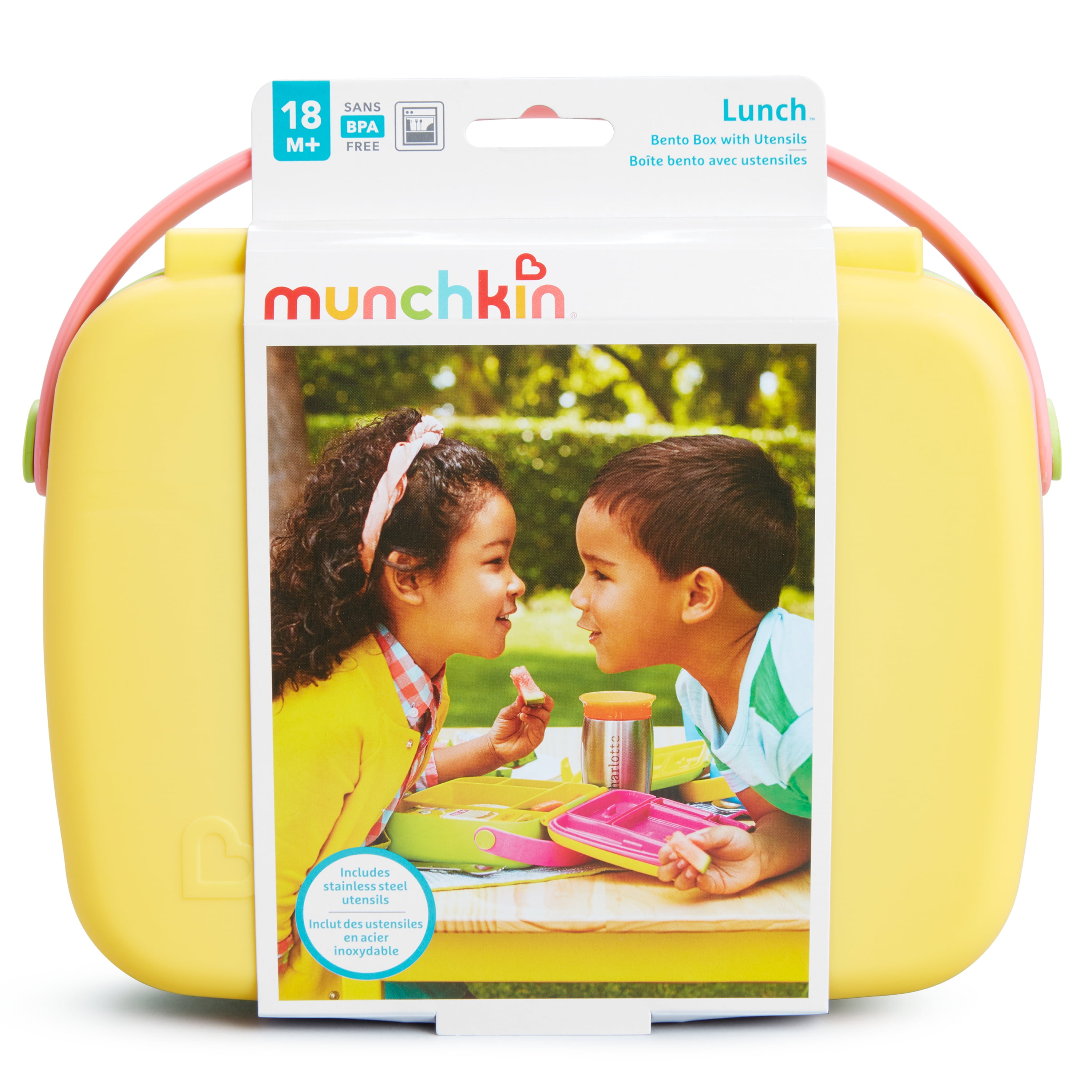 Munchkin® Lunch™ Bento Box with Stainless Steel Utensils, Multi-color, Unisex