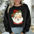 thumbnail image 4 of Cadancy Santa Sweatshirt Women Funny Graphic Cropped Pullover Crewneck Long Sleeve Tops Casual Loose Holiday Xmas Winter Sweatshirts Party Trendy Outfits 2025, 4 of 5