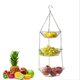 thumbnail image 1 of Cestas colgantes resistentes de diseño elegante para organizar frutas y verduras, circulación de aire asegurada con alambre de acero duradero, color plateado, que ahorran espacio y son fáciles de, 1 of 7