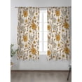 thumbnail image 2 of Yellow White Daisy Sheer Curtains 63 inches Long, Fall Flower Vintage Style Light Filtering Sheer Window Curtains Rod Pocket Voile Drapes for Bedroom Living Room, 52"W x 63"L 2 Panels, 2 of 7