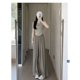 thumbnail image 1 of Pantalones de pierna ancha para chicas calientes de verano, pantalones casuales adelgazantes de cintura alta, pantalones de mujer de talla grande, pantalones de pierna recta de color sólido, 1 of 4