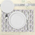 thumbnail image 3 of Ambesonne Lavender Place Mats Set of 4, Stripes and Flowers, Standard Size, Purple, 3 of 6