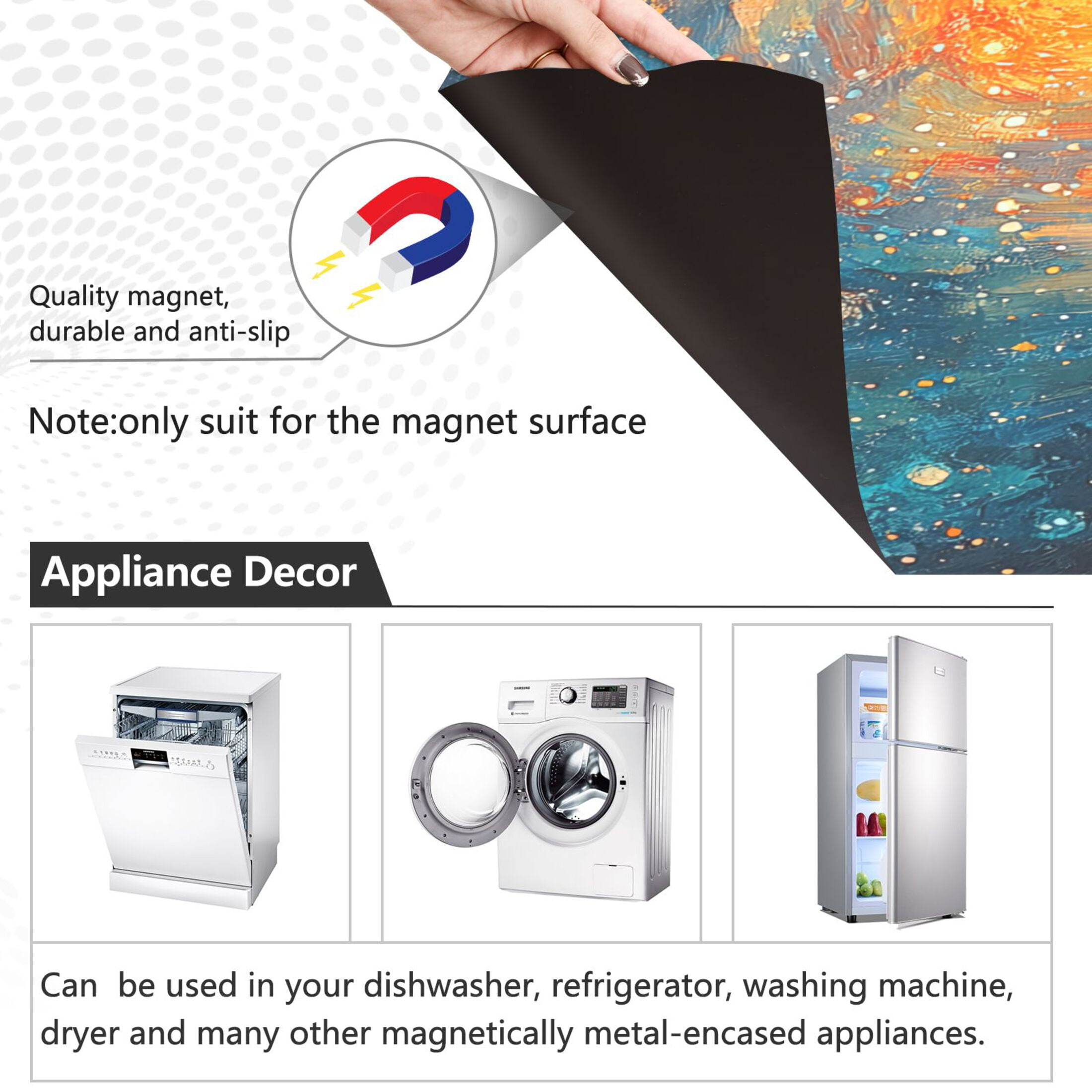 Haosy Dishwasher Magnet Cover Magnetic Fridge Door Cover Home Kitchen Decor Child Look at Stars 23"x 26"