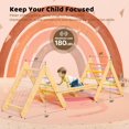 thumbnail image 3 of Toytexx 7-in-1 Toddler Wooden Climbing Triangle Set with Ramp, Ladder & Rope – Foldable Indoor Playground Toy, 3 of 6