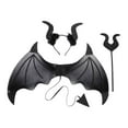 thumbnail image 3 of Halloween Devil Costume Set with Devil Headband for Cosplay Masquerade Black, 3 of 10