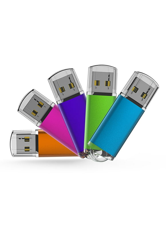 KOOTION 4 GB Thumb Drives USB 2.0 Flash Drive Multicolor Memory Stick, 5 Pack
