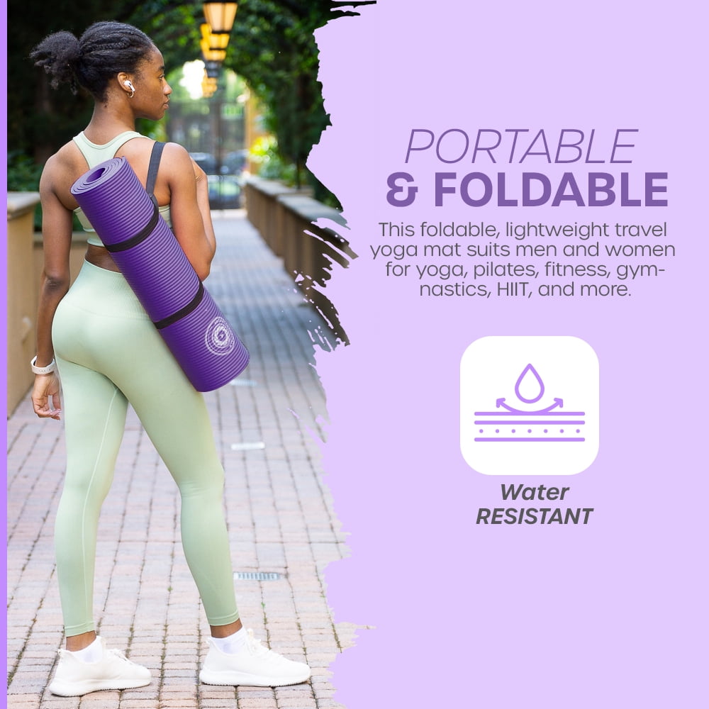 Yoga Mat 10 mm Thickness with Carry Strap | Lightweight and Non slip Yoga Mat
