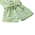 thumbnail image 5 of PENGXIANG Baby Girl Sleeveless Romper Button Shorts with Belt Jumpsuit, 5 of 5