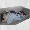 thumbnail image 6 of Animal Soft Flannel Fleece Throw Blanket, Doodle Illustration of Strong Bull in Wild Nature, Cozy Plush for Indoor and Outdoor Use, 50" x 70", Quartz Pale Blue, by Ambesonne, 6 of 6