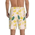 thumbnail image 4 of Lsque Banana With Leaves Mens Sleep Pajama Shorts,Short Pajama Pants, Cotton Ultra-Soft Knit-3X-Large, 4 of 9