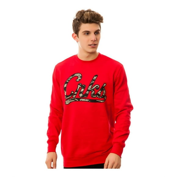 Crooks & Castles Mens The Crks Tiger Camo Sweatshirt, Red, XX-Large