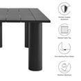 thumbnail image 2 of Modway Nautica Outdoor Patio 87" Rectangular Aluminum Dining Table in Graphite, 2 of 9