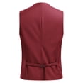 thumbnail image 5 of Cloudstyle Men's U-neck Double-Breasted Solid Color Casual Vest, 5 of 9