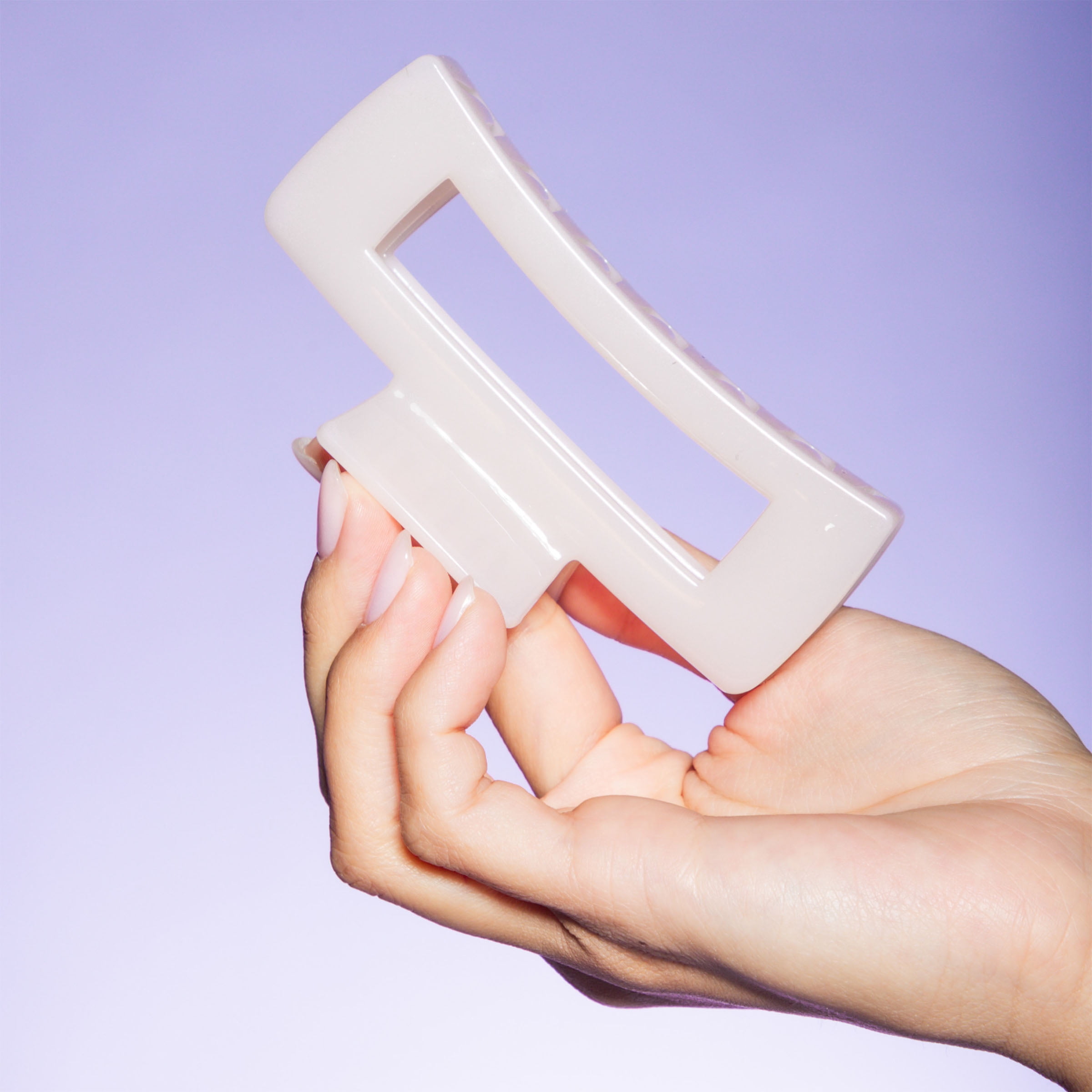 Gimme Rectangle Claw Clips, Purple & Cream, 2 Ct, Rectangle claw clips, purple & cream, 2 ct