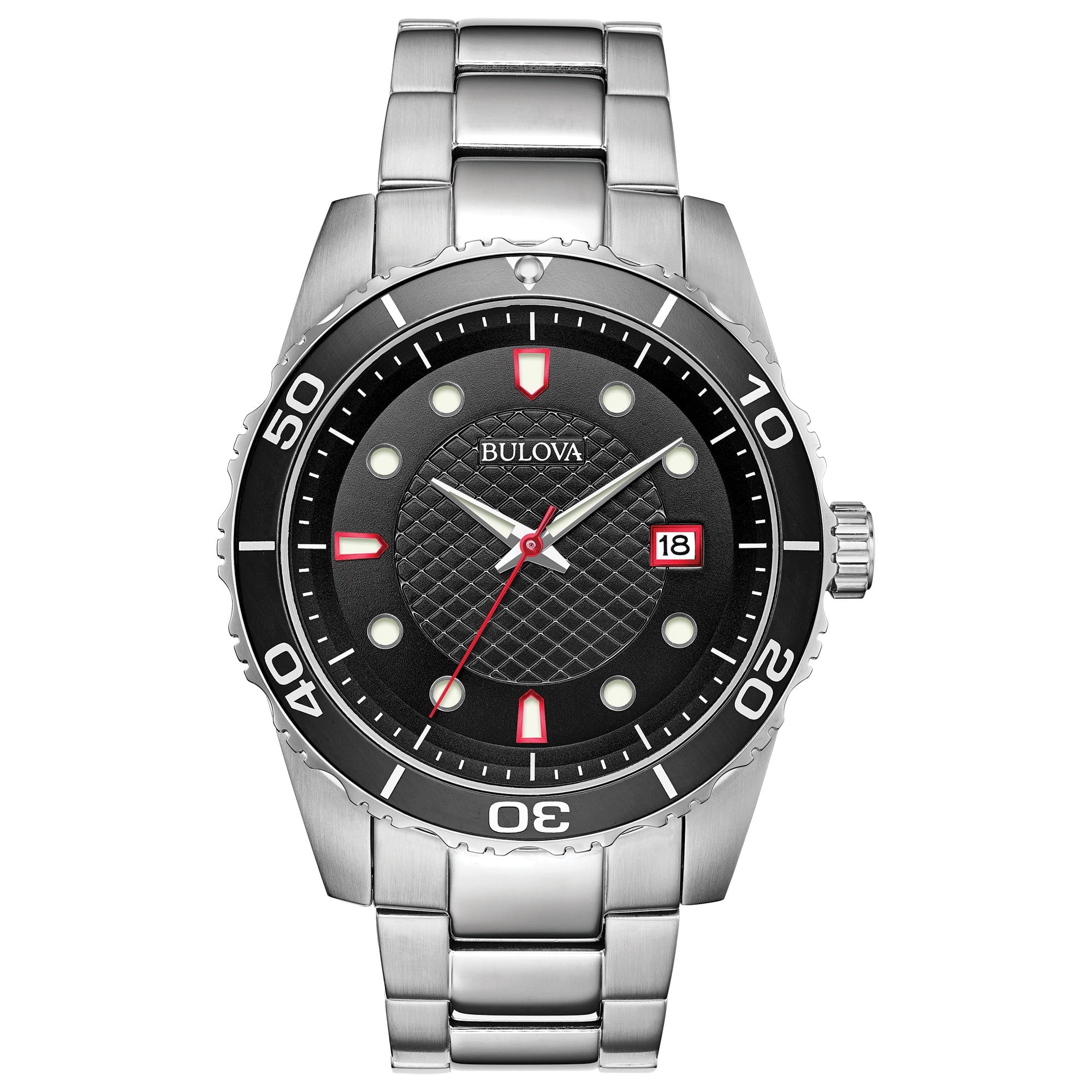 Bulova 96A127 Men's Automatic Silver Dial Open Heart Leather Strap