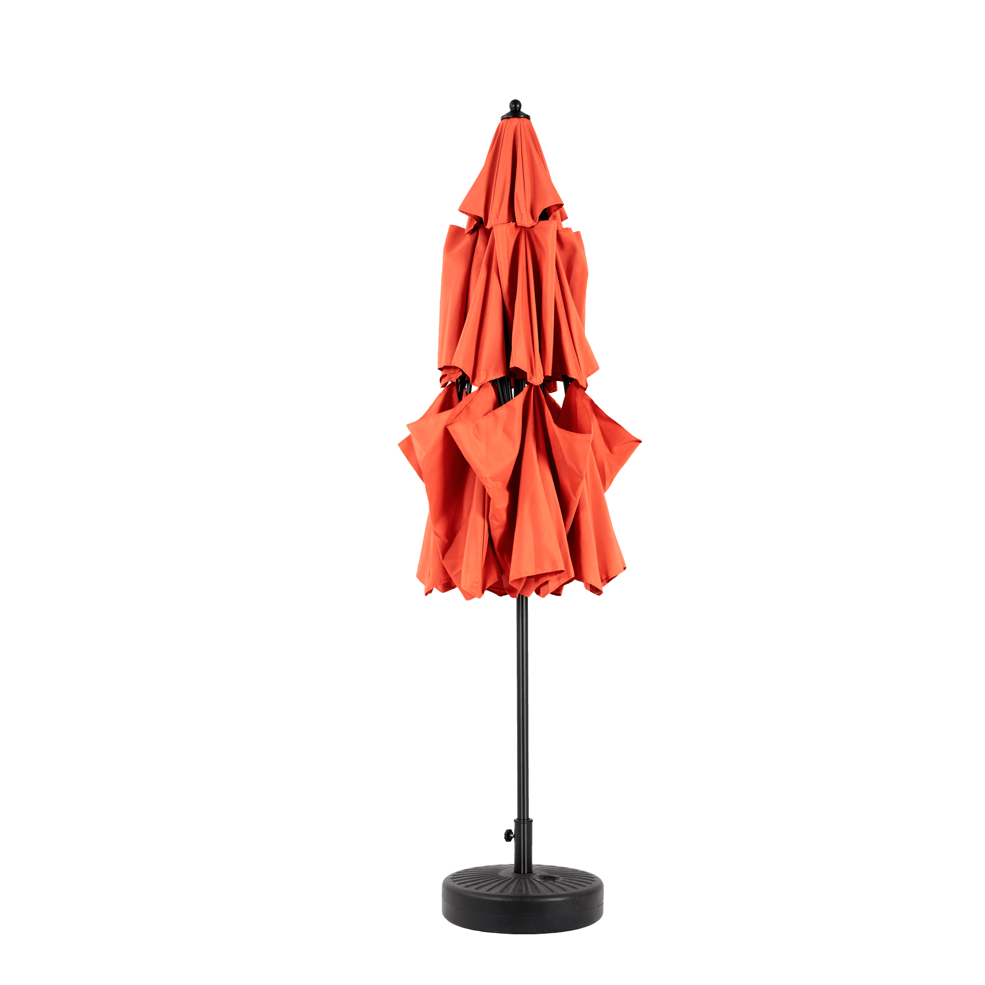 Leumius 10ft Outdoor Patio Umbrellas for Outside,3 Tier Auto-tilt Vented Market Table Umbrella for Backyard, Deck, Garden,Orange(Base Not Included)