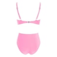 thumbnail image 5 of Minjewel Women's Casual Two-Piece Bikini Set, High Waist Bottom & Floral Print Crop Top, Swimsuits for Women for Beach, Pool & Summer,Pink XL, 5 of 6