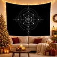 thumbnail image 3 of Sacred Geometry Hexagram Against a Black Background, Mystical Minimalist for Space Lovers, Monochromatic Line Art Wall Decor, Housewarming Gift Tapestry Wall Hanging for Bedroom and Living Room, 3 of 7