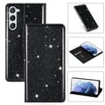 thumbnail image 1 of SaniMore Magnetic Flip Wallet Case for Samsung Galaxy A13 5G 6.5", PU Leather Ultra-Thin Glitter Cover Buil-in Card Slot & Kickstand Shockproof Protective Shell for Samsung A13 5G, Black, 1 of 8