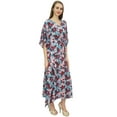 thumbnail image 4 of Bimba Caftan en Coton Long Kaftan Femme Robe de Nuit Kimono Rose Robe de Couverture-12, 4 of 5