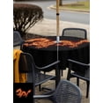 thumbnail image 5 of Outdoor Tablecloths with Umbrella Hole & Zipper, Dragon Flames 60x60 Inch Square Tablecloths, Orange Dragons Abstract Modern Art Waterproof Table Cloth, Patio/Pool/Picnic Table Covers, 5 of 8