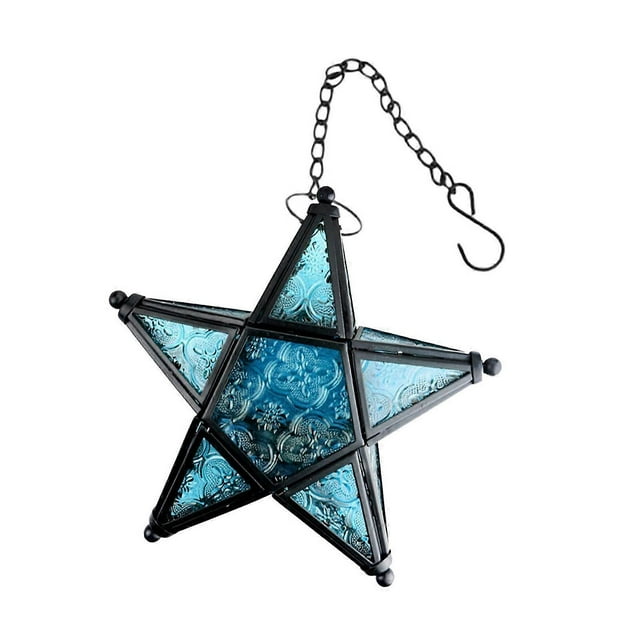 Iron Hanging Candle Holders Art Design Star Shape for Home Decors Sturdy Metal Texture Ideal for Living Room Study Yellow