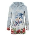 thumbnail image 6 of Frostluinai Fuzzy Fleece Onesie Pajamas for Women Zip Up Hooded Christmas Jumpsuit Shorts Long Sleeve Xmas Graphic Sleepwear One Piece, 6 of 8