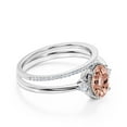 thumbnail image 2 of Beautiful Boho And hippie 1.85 Carat Oval Cut Morganite And Diamond Moissanite Engagement Ring, Wedding Ring, One Matching Band in 10k Solid White Gold, Romanic Gift For Her, Promise Ring, 2 of 3