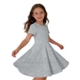 thumbnail image 2 of Bmisegm Toddler Dress Short Sleeve Rib Knit Solid Color Casual Party Girls Toddler Kids Girls Summer Dresses, 2 of 6
