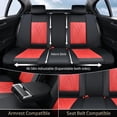 thumbnail image 5 of FLORICH Car Seat Covers Front Pair, Universal Leather Seat Covers Full Coverage, Waterproof for Most Car Truck SUV, Black & Red, 5 of 9
