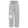thumbnail image 4 of GEWSEY Baggy Barrel Jeans for Women Y2k Striped Drawstring High Waist Straight Wide Leg Boyfriend Jeans Mom Denim Pants (Grey, S), 4 of 6