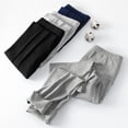 thumbnail image 4 of Pantalones de algodón de cuello alto ajustados y cálidos de un solo color para hombre, pantalones de protección de cintura para otoño e invierno, 4 of 5