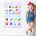 thumbnail image 3 of Children Early Education Wall Map Self-adhesive 2D and 3D Shapes Chart Kids English Learning Poster (40x60cm), 3 of 9