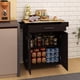 thumbnail image 3 of Fabato Carrito de Cocina Madera Carrito de Almacenamiento con Estante Ajustable Isla de Cocina con Clóset de Almacenamiento y Cajones para Comedor, Negro, 3 of 8