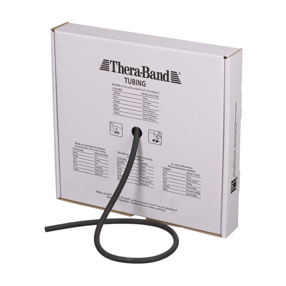 THERABAND Latex Resistance Tubing, Black, Special Heavy Level 5, 25 ft Roll, Professional Grade for Upper and Lower Body Workouts, Cut-to-Length, Color-Coded Resistance Levels