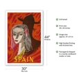 thumbnail image 2 of Spain - Spanish Woman with Lace Mantilla - Vintage Travel Poster by Jacques Henri Delpy c.1950 - Fine Art Matte Paper Print (Unframed) 30x44in, 2 of 4