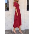 thumbnail image 4 of Vestido Midi PRETTYGARDEN Mujer Verano 2025 Floral Rojo, 4 of 6
