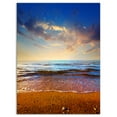 thumbnail image 2 of Cloudy Skies with Vibrant Seashore - Modern Beach Canvas Art Print, 2 of 3