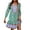 green#1-7, variant on Wedding Guest Dress Womens Fashion Bohemian V Neck Loose 3/4 Sleeve Print Mini Length Dress Polka Dot Sling Dress Mini Dress Maxi Dress Strapless Dress