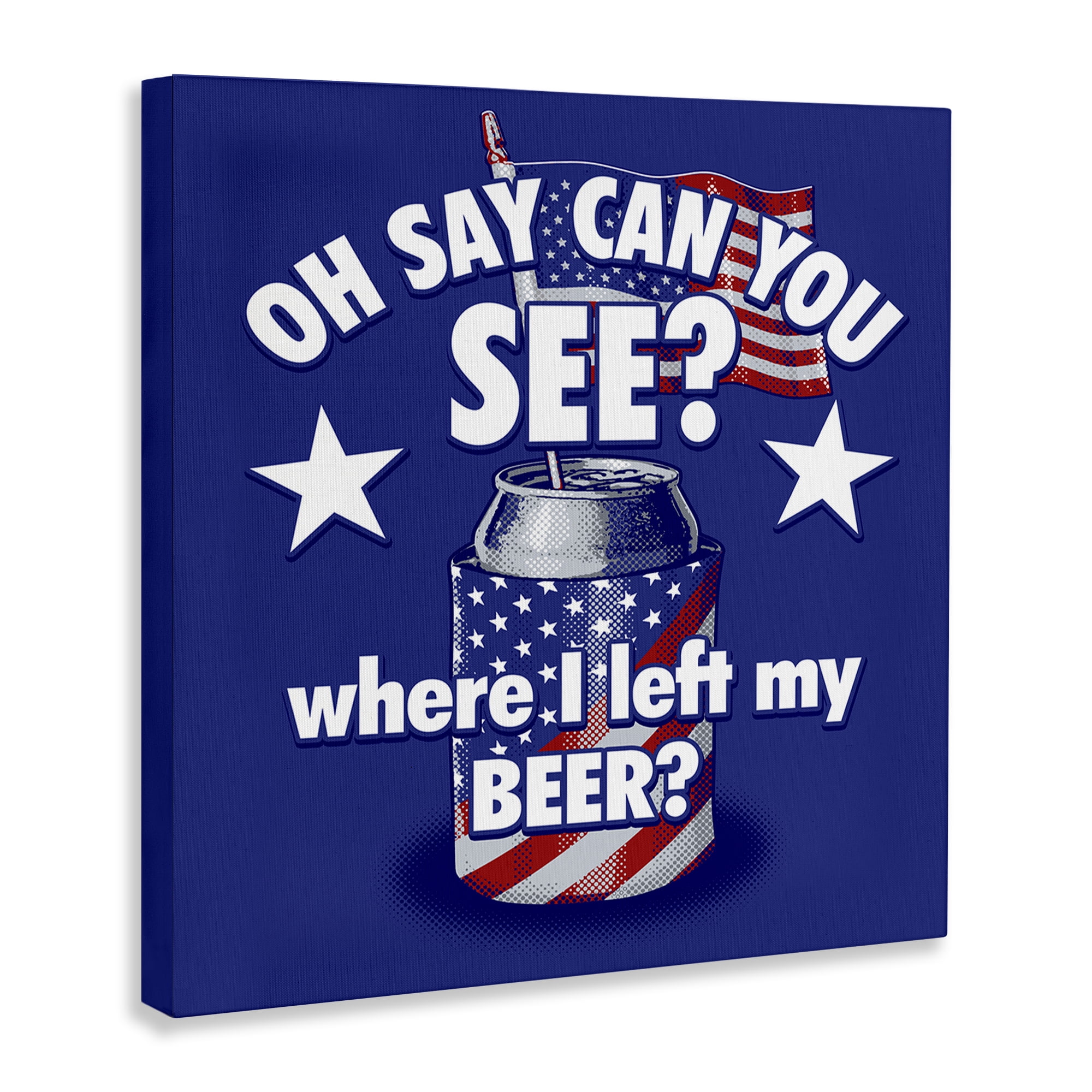 Stupell Industries Funny Patriotic Beer Patriotic Painting Wrapped Canvas Art Print Wall Art, 17 x 17