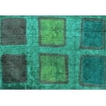 thumbnail image 1 of Ahgly Company Machine Washable Indoor Rectangle Abstract Turquoise Blue Modern Area Rugs, 5' x 8', 1 of 4