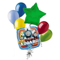 7 pc Thomas the Train Tank Engine Balloon Bouquet Party Decoration PBS Birthday