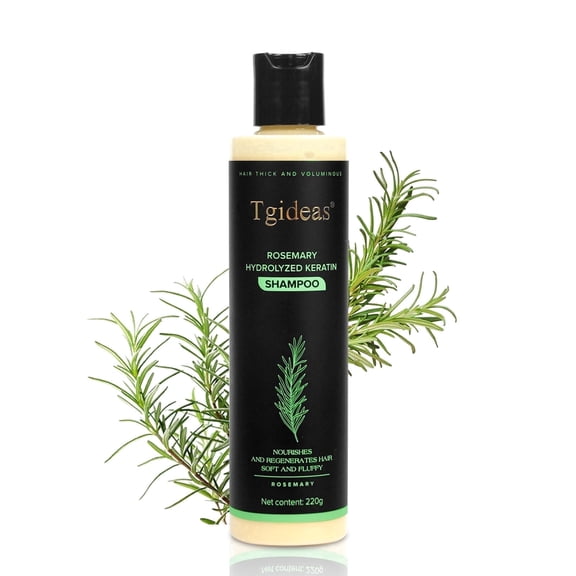 Tgideas Rosemary Shampoo for Women Men ,Natural Thickening & Strengthening Shampoo with Hydrolyzed Keratin for Thinning Hair & Breakage 7.4 fl.oz