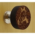 thumbnail image 2 of IBA Indianbeautifulart Brown Engraved Knobs Wooden Wardrobe Knobs Cabinet Drawer Pull 10 Pcs, 2 of 3
