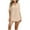#001-Beige, variant on Xuyuer Women Swimsuit Coverup Short Sleeve Beach Cover Up Dress V Neck Bikini Beachwear