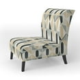 thumbnail image 3 of Designart "Spacious Neutrality I" Beige Damask Upholstered Accent Chair - Bohemian & Eclectic Arm Chair For Living Room, 3 of 7
