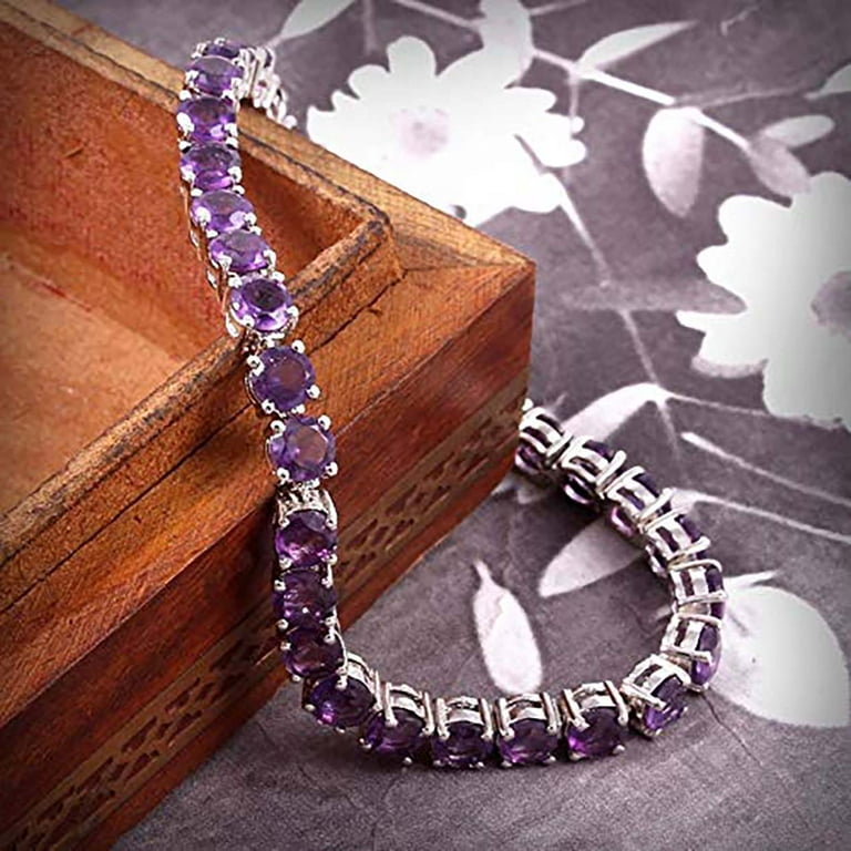 Sterling Silver and Amethyst Butterfly Bracelet with Gold Accents