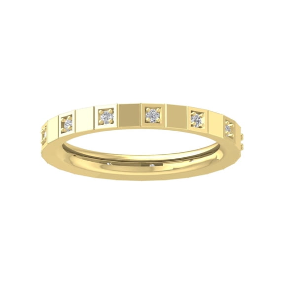 ARAIYA FINE JEWELRY 10K Yellow Gold Lab-Grown Diamond Wedding Ring (1/8 cttw Round-shape Lab-Grown Diamonds (D-F Color, VS Clarity) Size 10