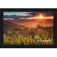 thumbnail image 1 of Colorado - Golden Glory Sunset & Mountains - Lantern Press Photography (18x12 Giclee Art Print, Gallery Framed, Black Wood), 1 of 1
