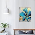 thumbnail image 3 of Nawypu  Modern Canvas Flower Wall Art Abstract Gold Teal Floral Paintings on Canvas Still Life Artwork for Home Kitchen Living Room Bedroom Classroom Decorations Wall Decor, 3 of 4